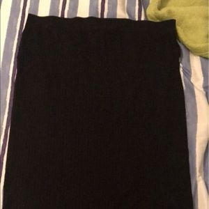 black ribbed bodycon skirt