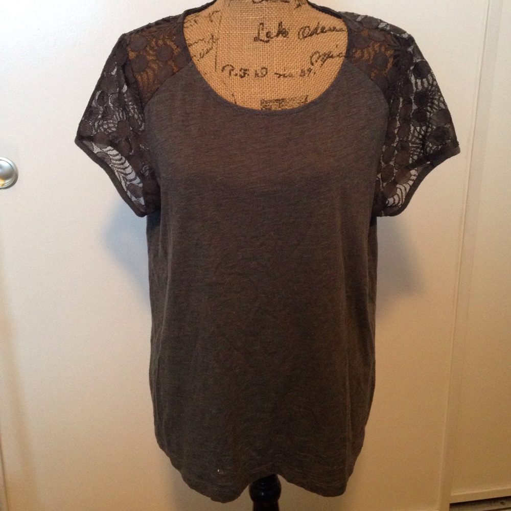 Grey lace top