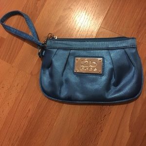 2B Bebe. Wristlet blue and silver.