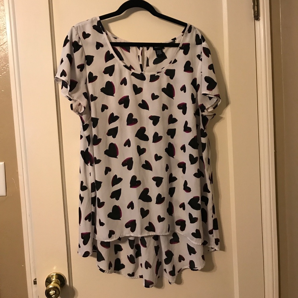 Torrid white with hearts blouse