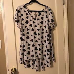 Torrid white with hearts blouse