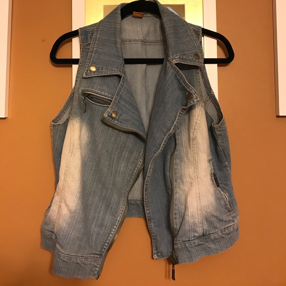 Denim motorcycle vest