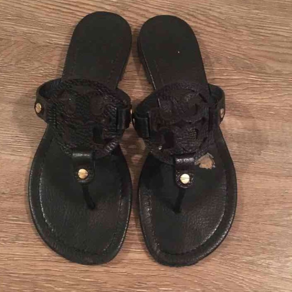 Tory burch Miller sandals black leather