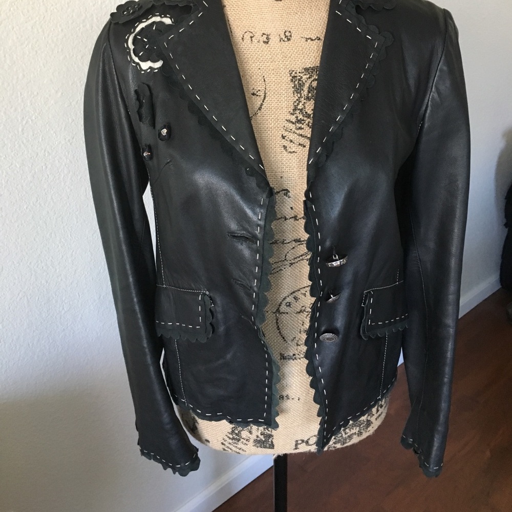 Leather jacket. Luxury very soft leather. Lambskin - Picture 7 of 8