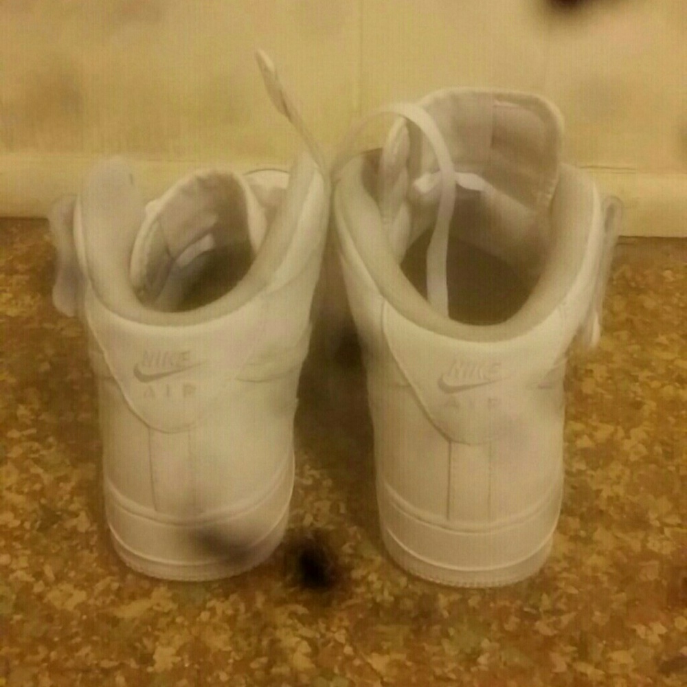 High Top All White Nike Air Force 1's