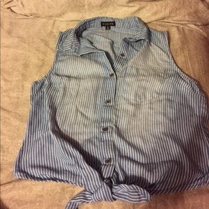 Front tie tank top