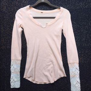 Free People Pink Long Sleeve