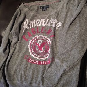 Gray/pink long sleeve American eagle xs shirt