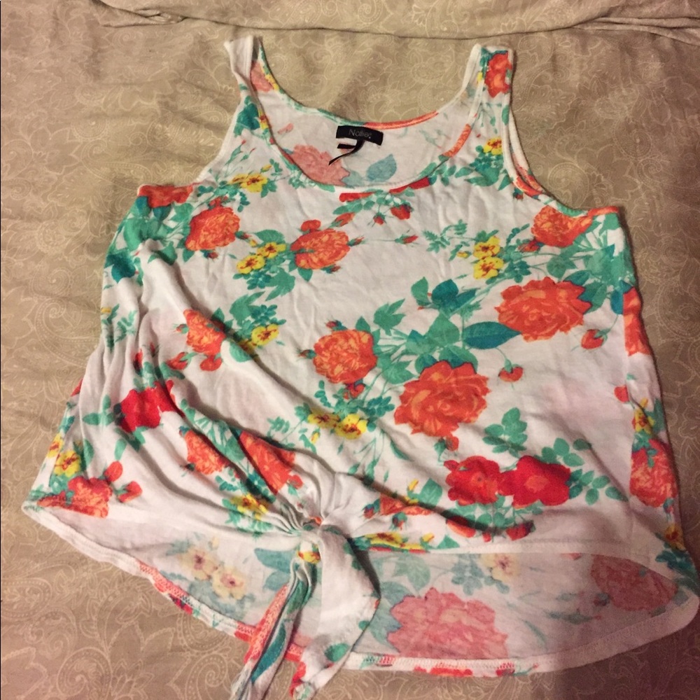 Front tie tank top