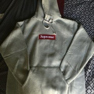 Supreme box logo hoodie gray medium