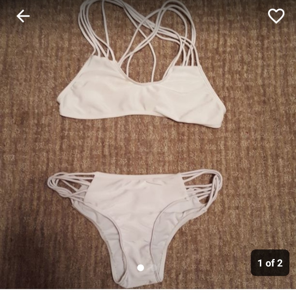 White strappy bikini