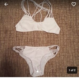 White strappy bikini