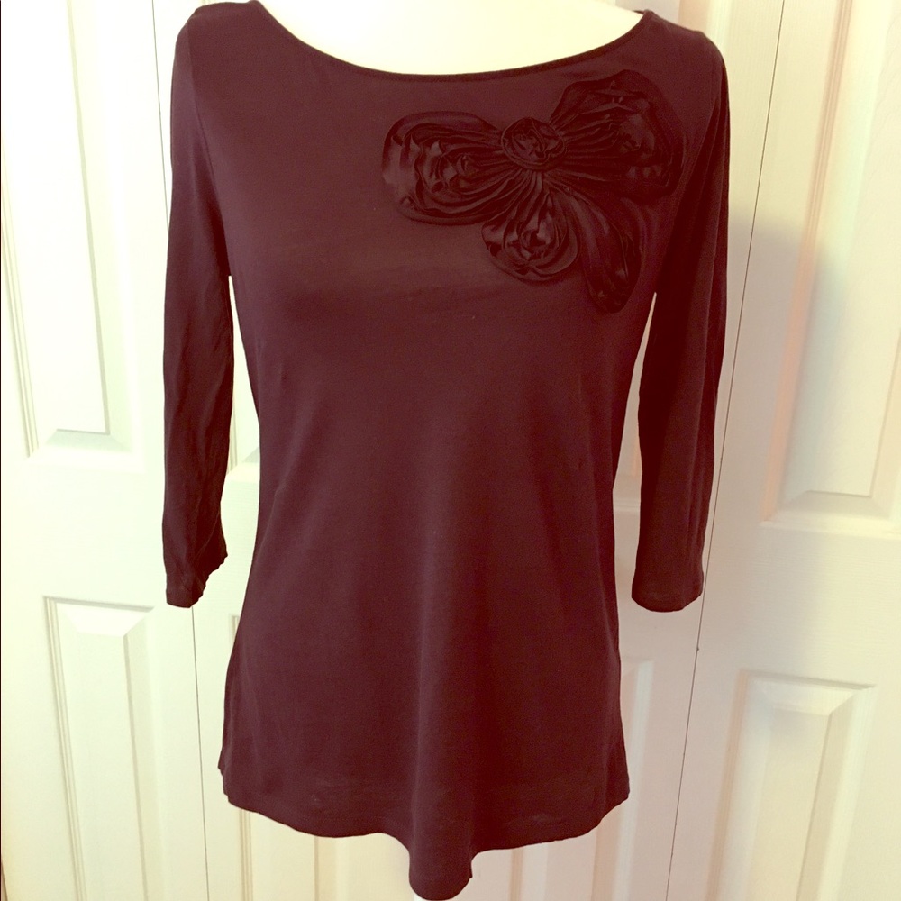 Purple Ribbon Detail Top