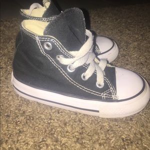 Toddler black high top Converses size 7