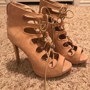 Nude Lace Up Heels!