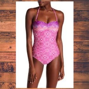 NWT La Blanca Tile We Meet Again Strappy Back