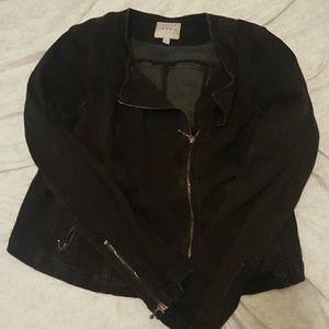 Black jean moto jacket. TORRID size 1