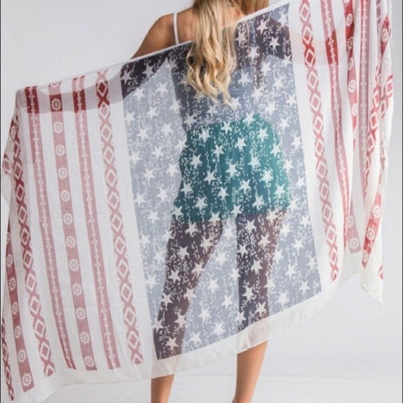 American Flag 🇺🇸 shawl Aztec print - Picture 2 of 4