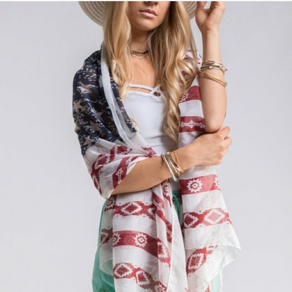 American Flag 🇺🇸 shawl Aztec print - Picture 4 of 4