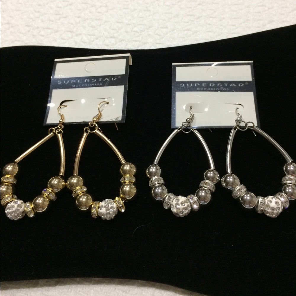 CLOSET CLOSING NWT Two pairs ERgold & silver tones