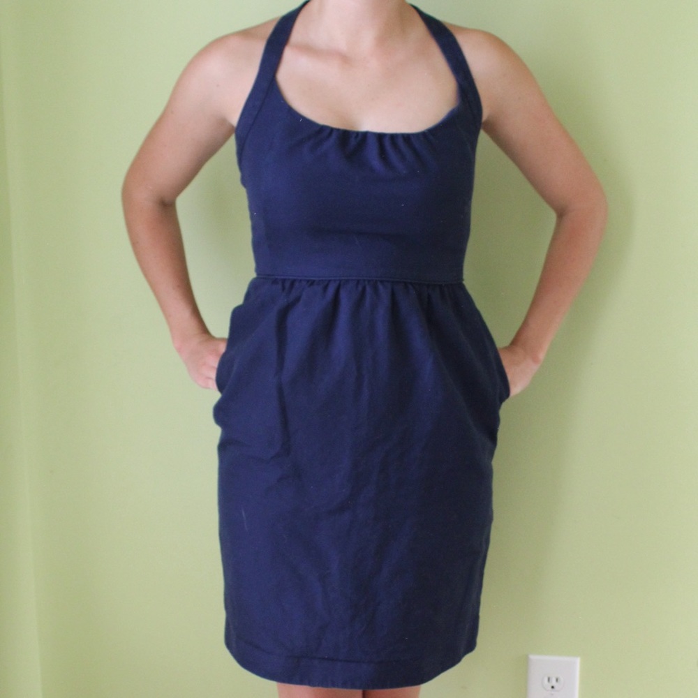 💄J Crew Blue Halter Dress🌈