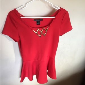 Red Peplum cut top