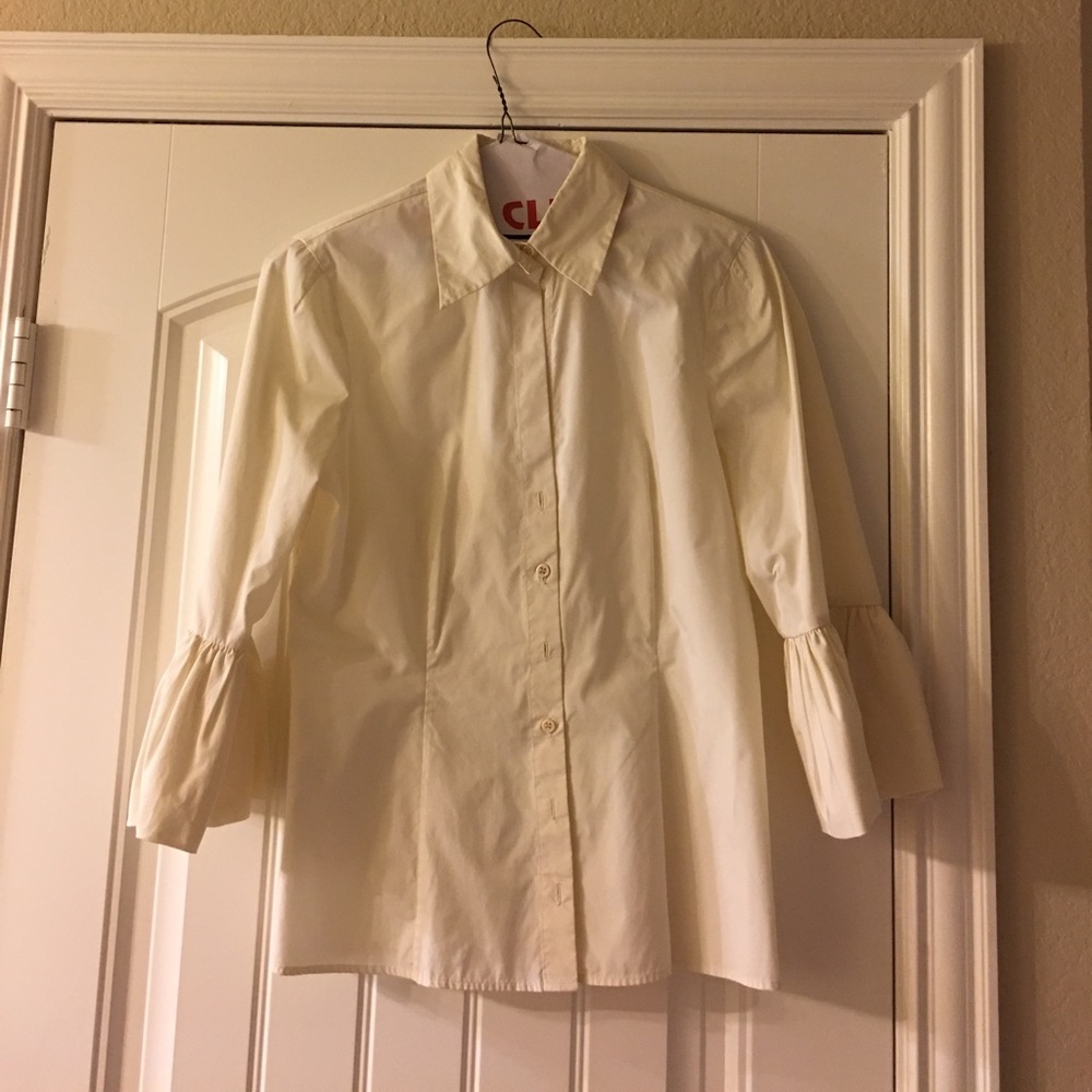 BCBG Ivory Bell Sleeve Blouse