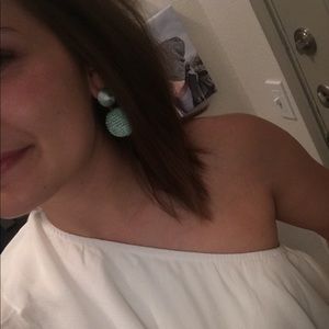 Mint Beaded Drop Earrings