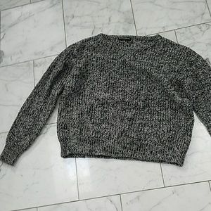 Comfortable black and white and grey sweater