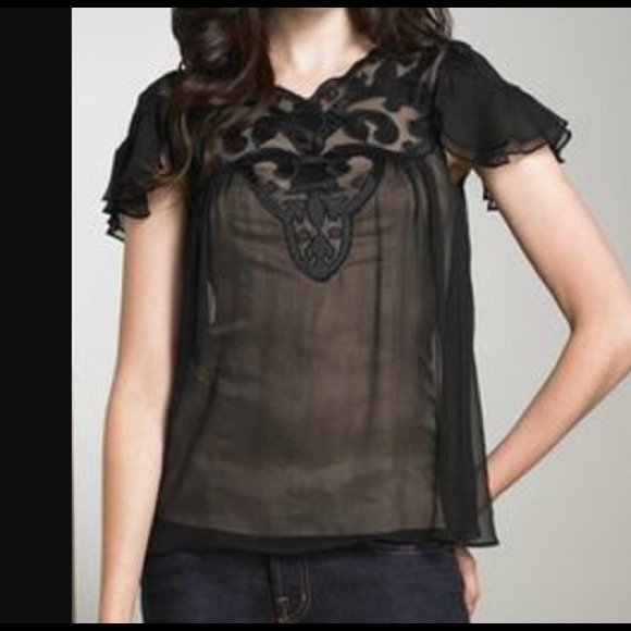 Nanette Lepore Tops - Nanette Lepore Take A Chance Black Silk Top