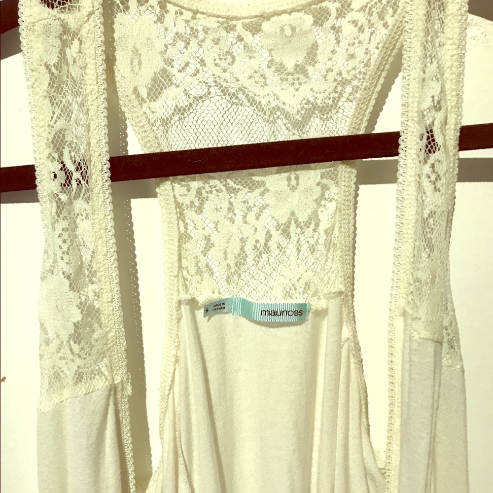 Bohemian, white flowy vest *FREE WITH PURCHASE*