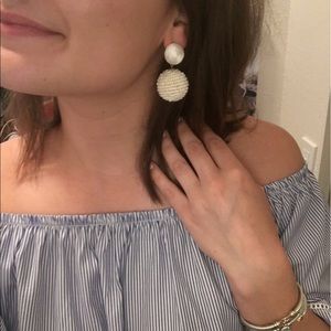 Ivory Beaded Drop Earrings