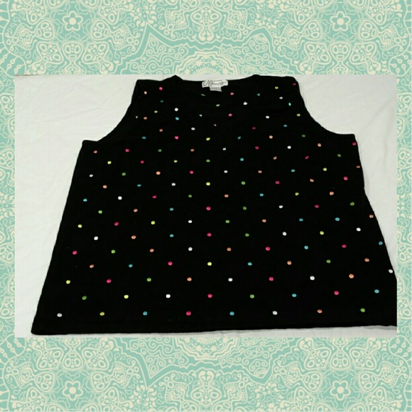 Adorable Dress Barn Black Polka Dot Vest - Picture 1 of 3