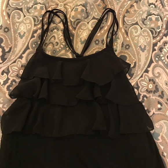 Express Black Ruffle Tank - Picture 2 of 3