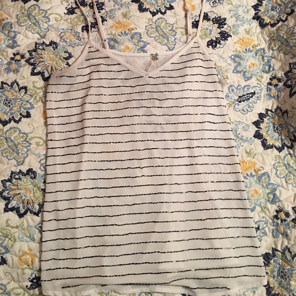 beaded white tank Gimmicks by BKE from Buckle!