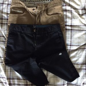 Boy's size 14. 2 pairs. Black/Volcom - Brown/Vans