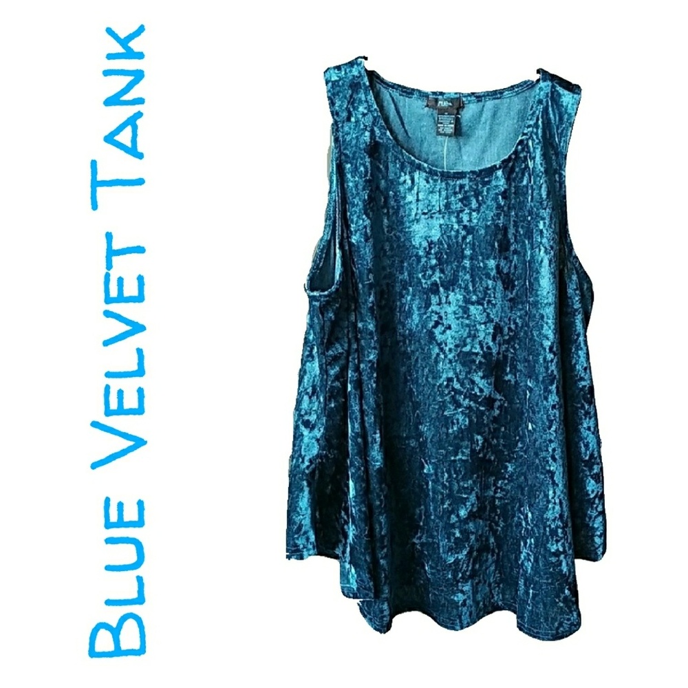 ⤵{2x} Rue 21 + Blue Velvet Tank NWT_2
