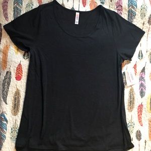 Black and dark grey mini stripes classic T