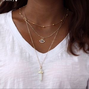 💠NATURAL OPAL STONE EVIL EYE CHOKER💠