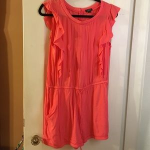 Loft pink ruffle sleeve romper