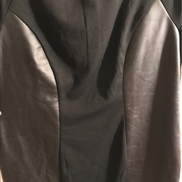 NWT Black Faux Leather Blend Work Dress - Picture 2 of 2