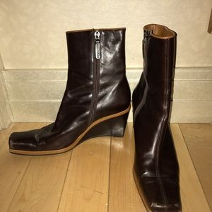 Sergio Rossi Brown Leather Ankle Boots