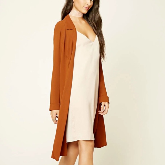 rust colored duster cardigan