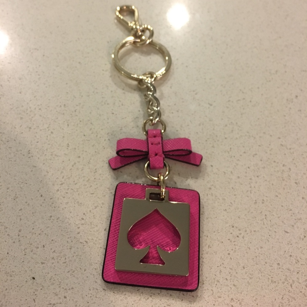 KATE SPADE pink leather key chain