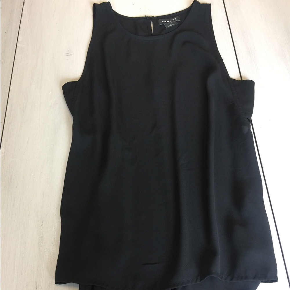 Nordstrom black tank with cut out sides