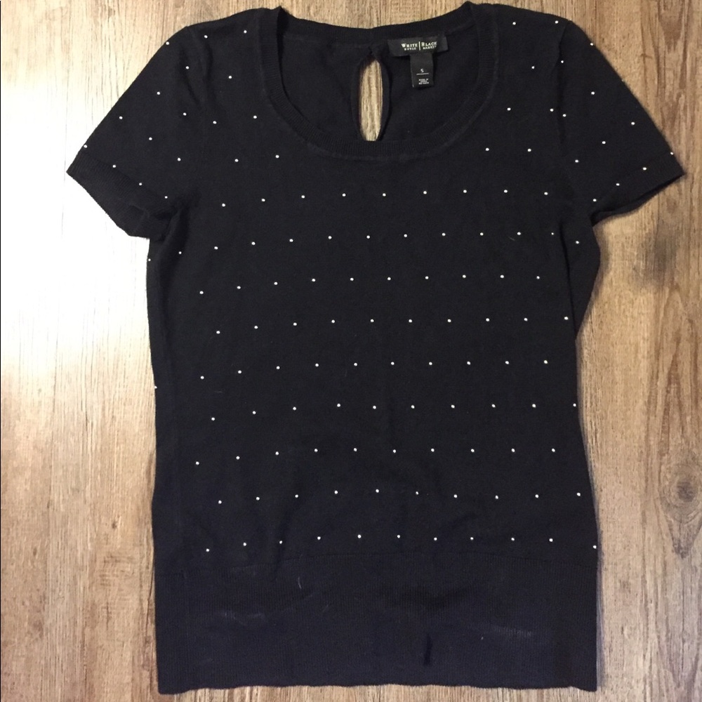 Black metallic dotted sweater tee