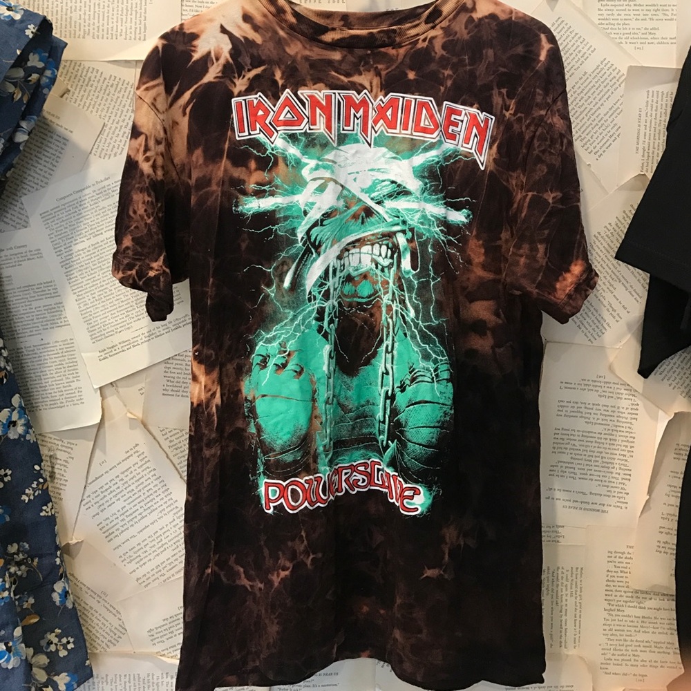 Iron Maiden acid washed band tee