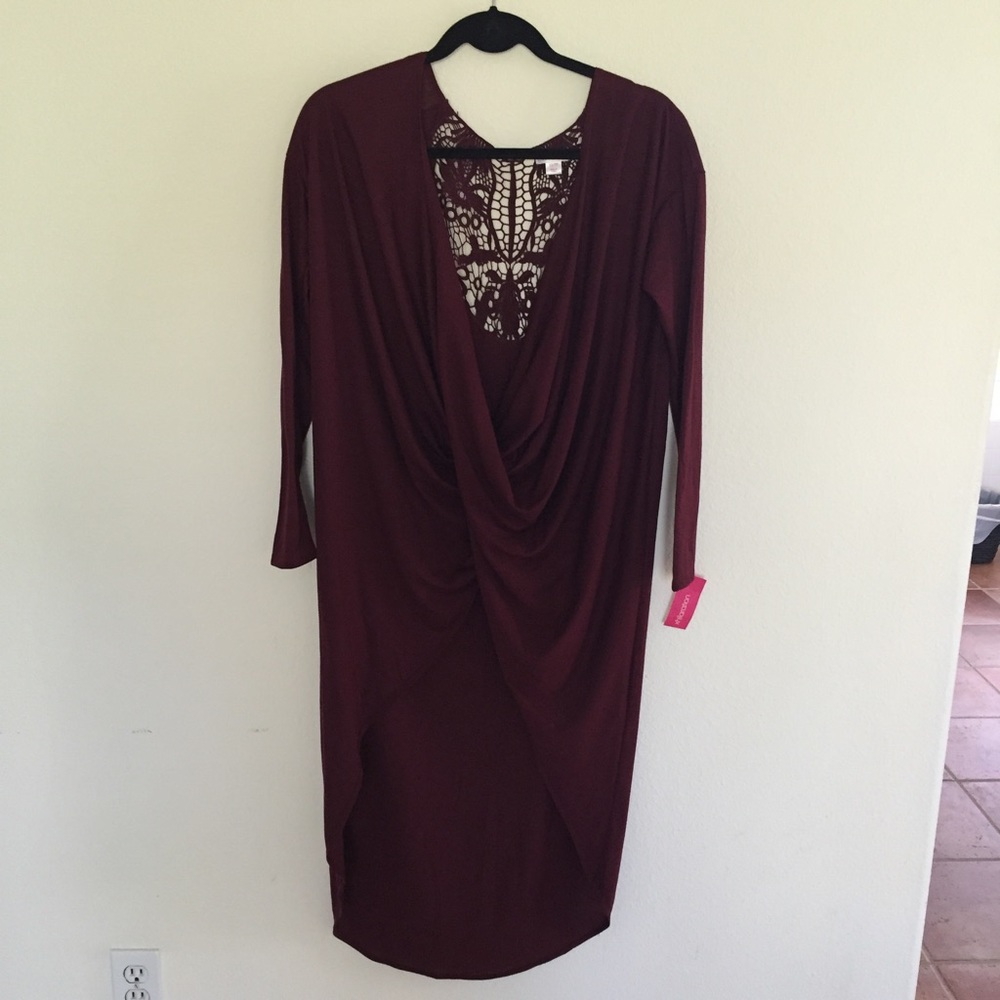 Maroon wrap long shirt