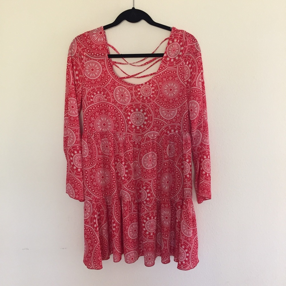 Long sleeve bright dress