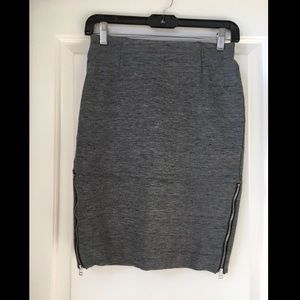 Aritzia Grey Pencil Skirt w/ Zippers